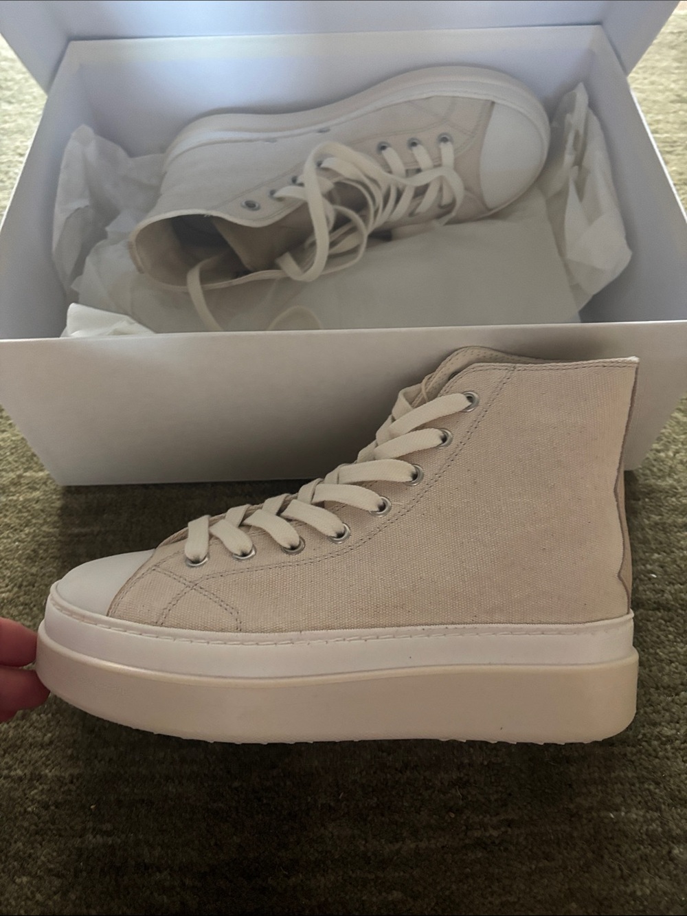 Isabel Marant Cream High-Top Platform Sneakers